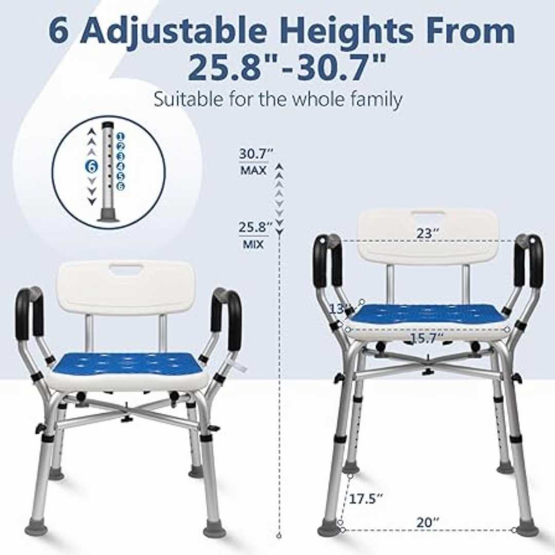 shower chair for seniors
bath seat for elderly
adjustable shower chair
anti-slip shower seat
bathroom safety for seniors