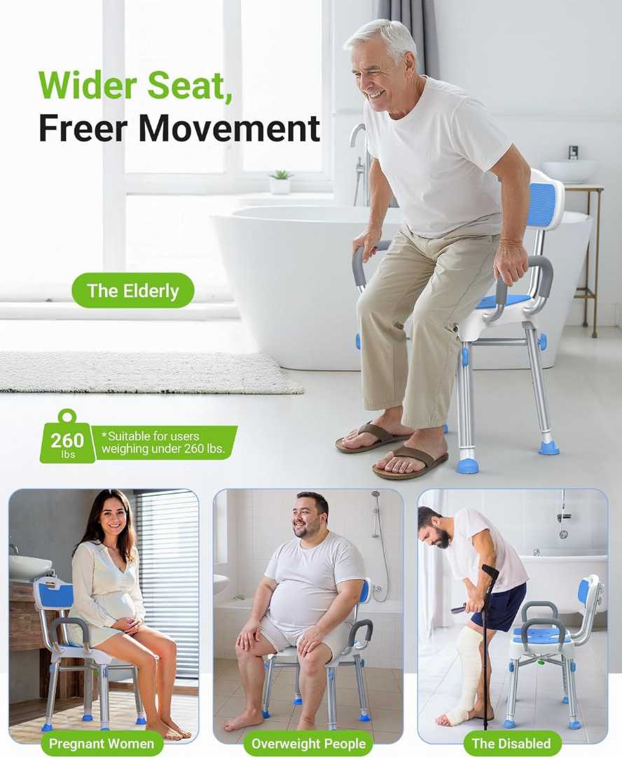 adjustable shower chair for elderly, shower chair with arms for seniors ,shower chair for disabled adults, bariatric shower chair for elderly best shower chair for seniors with balance