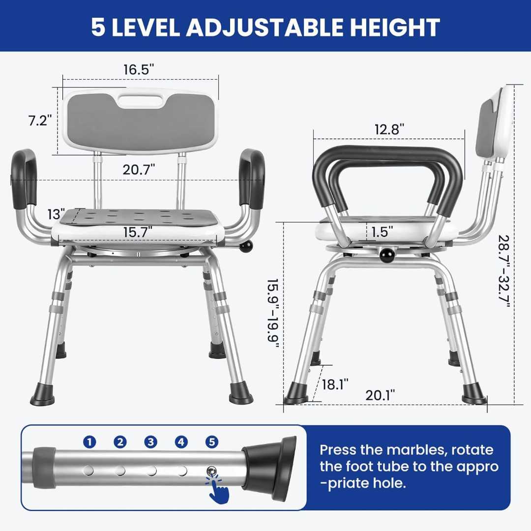 heavy duty shower chair for seniors, adjustable handicap bath seat, disabled shower chair with arms, anti slip shower seat elderly, bariatric bath chair, medical shower chair
