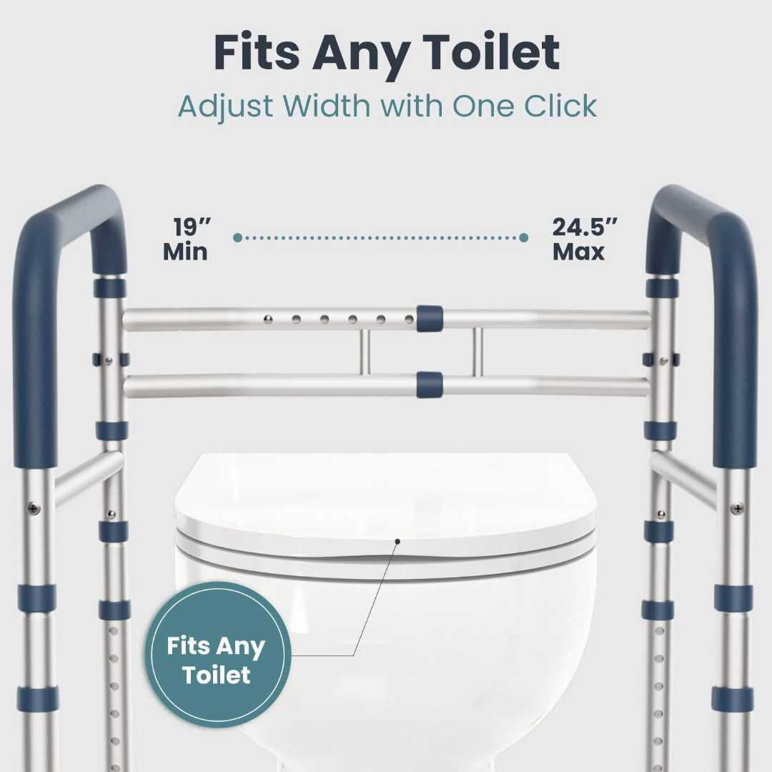 toilet grab bars for seniors, bathroom safety rails for seniors, handicap toilet safety rails, toilet handles for seniors with balance issues, toilet safety frame for seniors