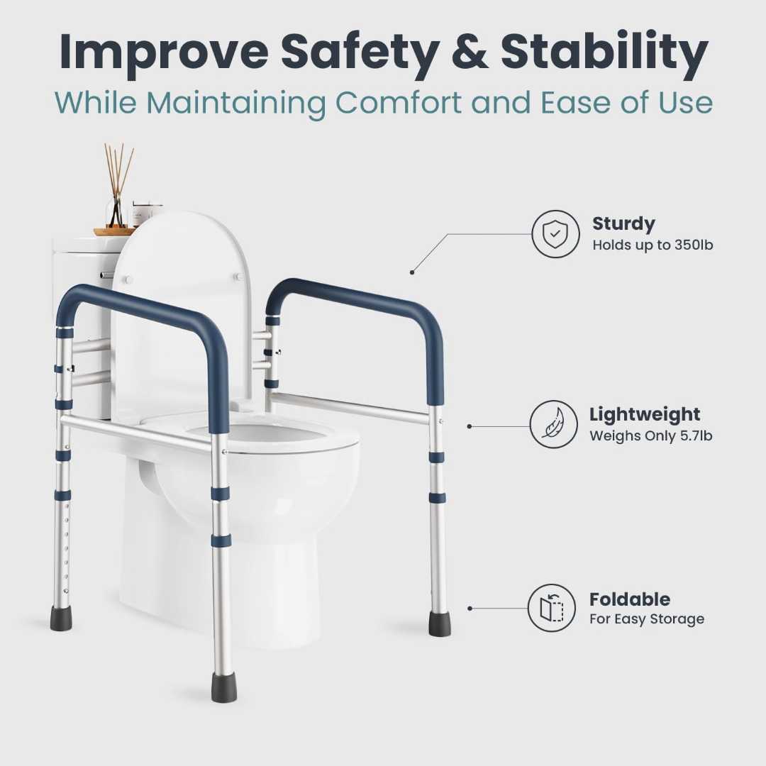 toilet grab bars for seniors, bathroom safety rails for seniors, handicap toilet safety rails, toilet handles for seniors with balance issues, toilet safety frame for seniors