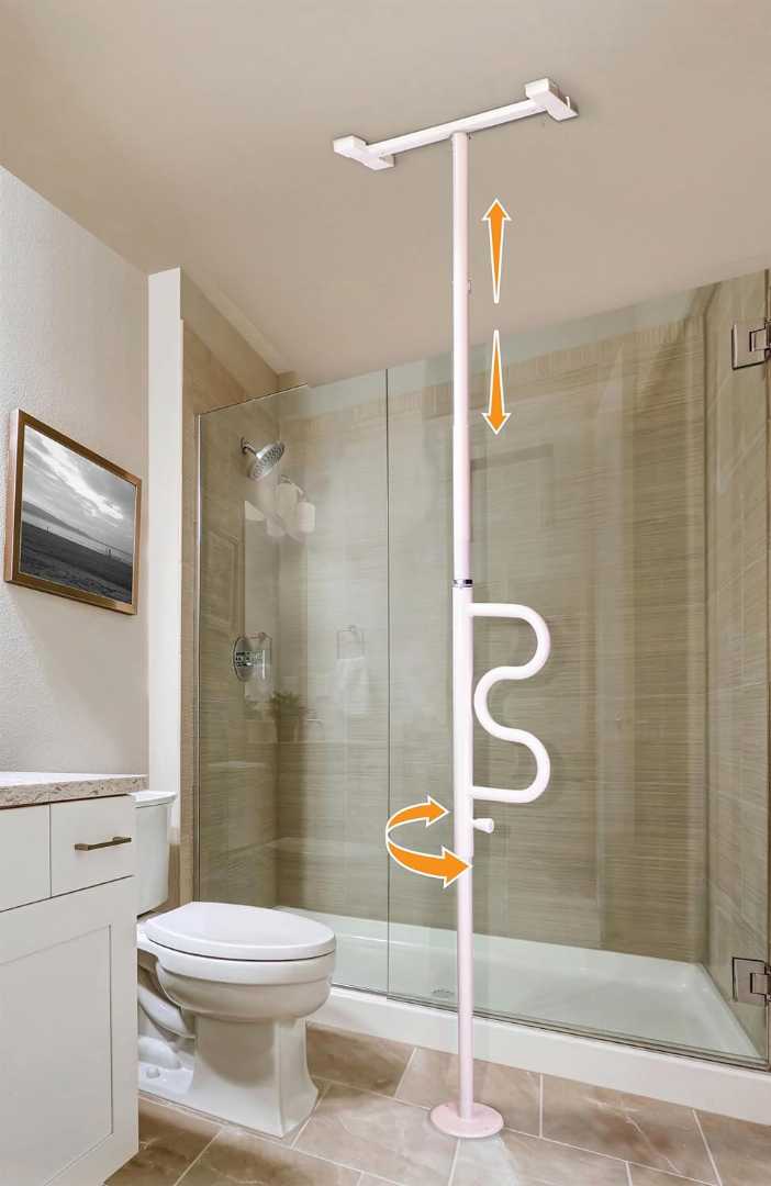 best security pole for elderly, adjustable height assist pole, bathroom safety pole for disabled adults, best standing assist pole for seniors, grab bar pole for seniors, standing assist pole