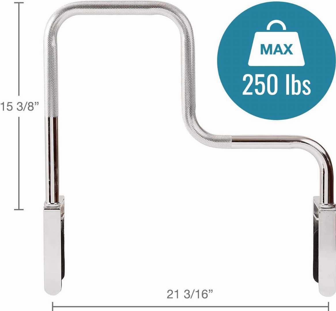 best grab bar for bathtub without drilling, textured non slip handle grab bar, bathroom grab bar for elderly fall prevention, textured non slip handle grab bar, high low design grab bar