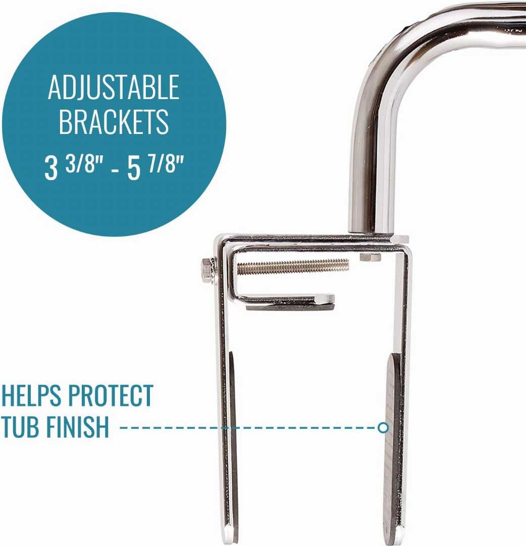 best grab bar for bathtub without drilling, textured non slip handle grab bar, bathroom grab bar for elderly fall prevention, textured non slip handle grab bar, high low design grab bar