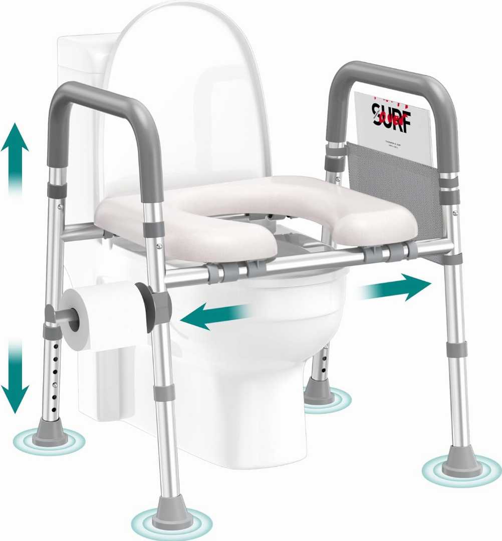toilet seat riser for seniors, toilet seat with handles, handicap toilet seat riser, raised toilet seat for elderly fall prevention, comfortable toilet seat riser