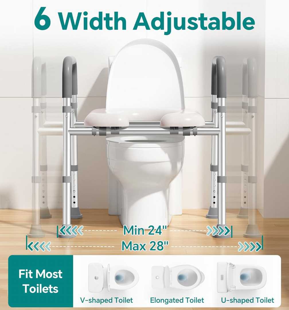 toilet seat riser for seniors, toilet seat with handles, handicap toilet seat riser, raised toilet seat for elderly fall prevention, comfortable toilet seat riser