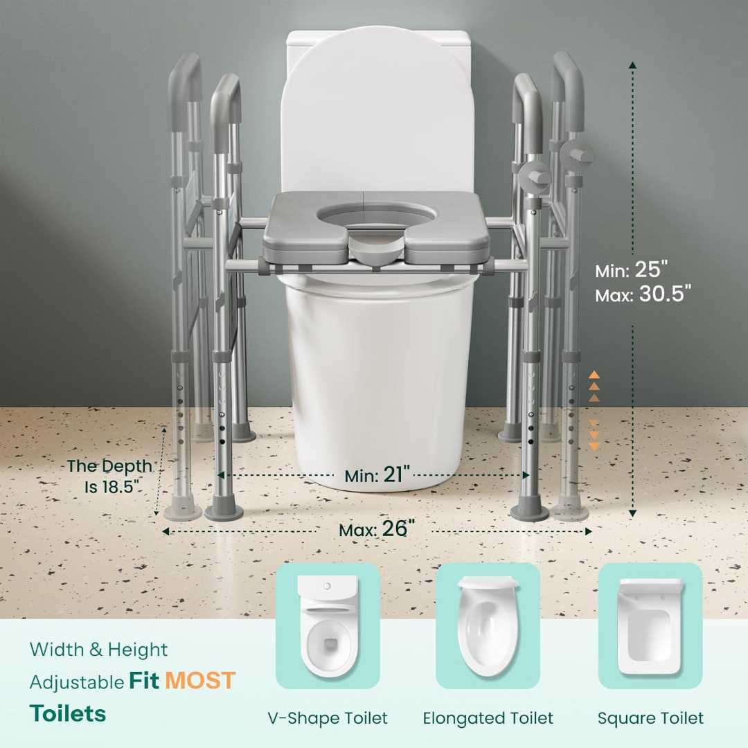 Commode Chair,Commode Chair for seniors,toilet seat riser for seniors, toilet seat riser for disabled, extra wide toilet seat riser