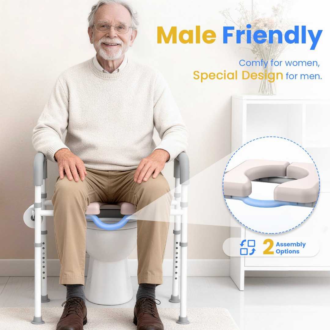 toilet seat riser for seniors, handicap toilet seat for elderly, toilet support seat for disabled, comfortable raised toilet seat for elderly, comfortable raised toilet seat