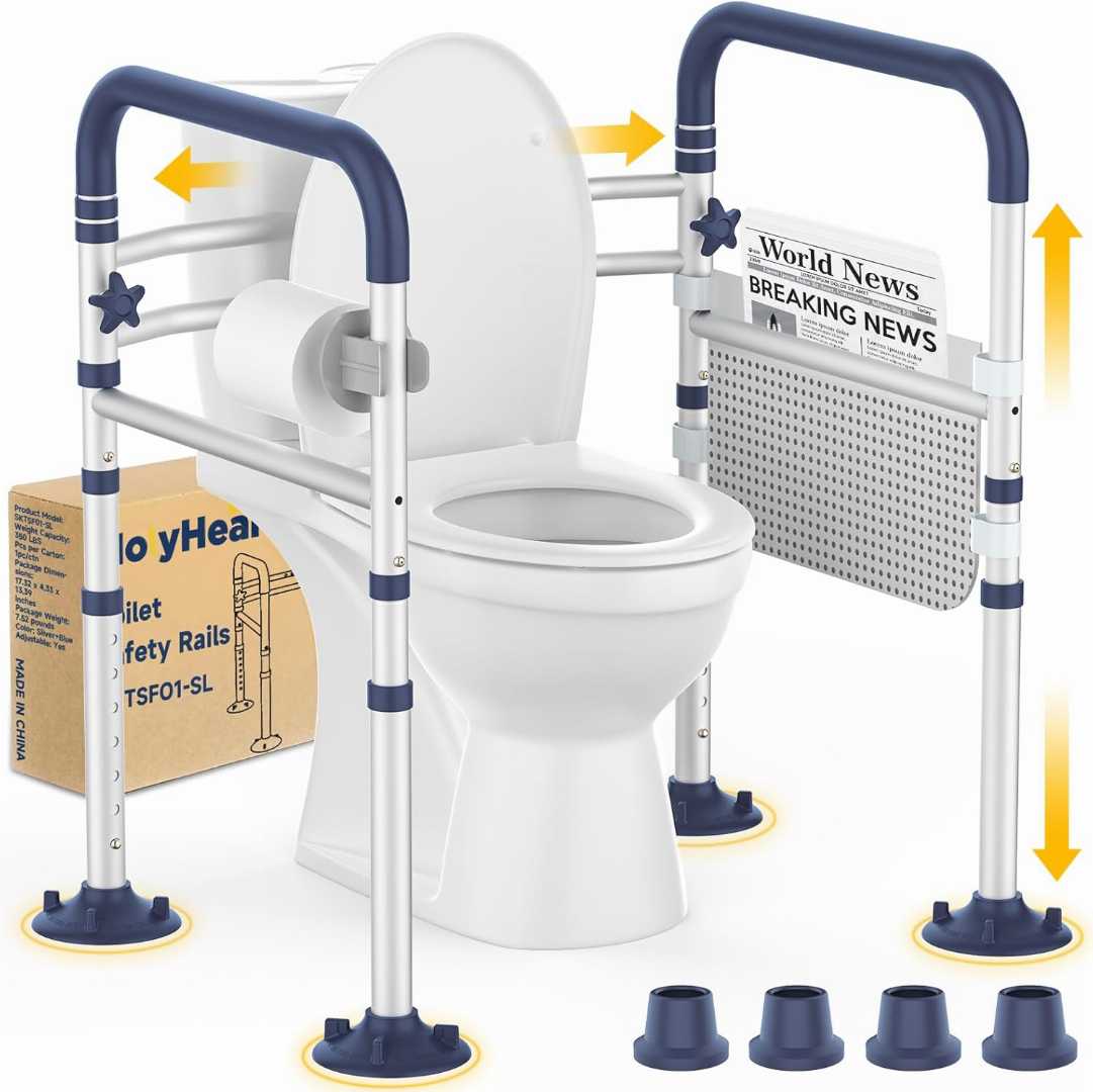 compact toilet safety rails, compact toilet safety rails for elders, portable toilet rails for elders, Adjustable Height & Width Toilet Rails for olders,heavy duty toilet safety rails
