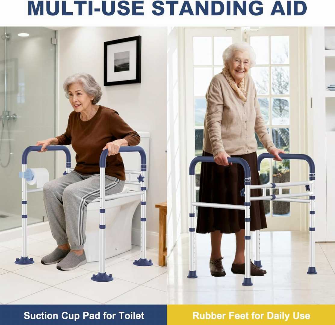 compact toilet safety rails, compact toilet safety rails for elders, portable toilet rails for elders, Adjustable Height & Width Toilet Rails for olders,heavy duty toilet safety rails