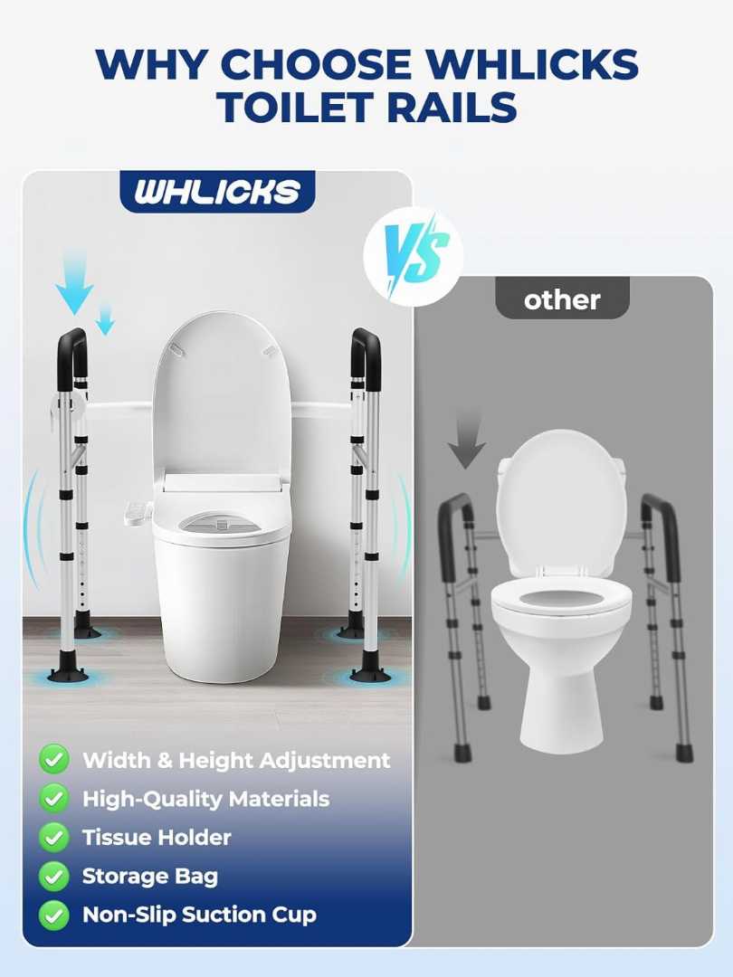 toilet safety rails with tissue holder, heavy duty toilet safety rails, heavy duty toilet safety rails for elders, toilet support rails, stable toilet support rails, best toilet support rails