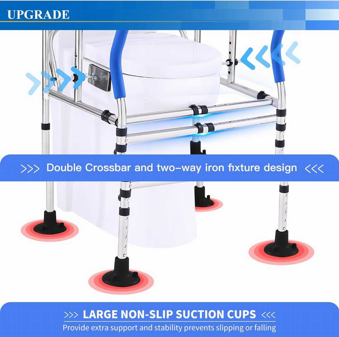 Heavy Duty Toilet Safety Rails Frame, Heavy Duty Toilet Safety Rails for olders, , heavy duty toilet safety rails for elders, toilet support rails, stable toilet support rails
