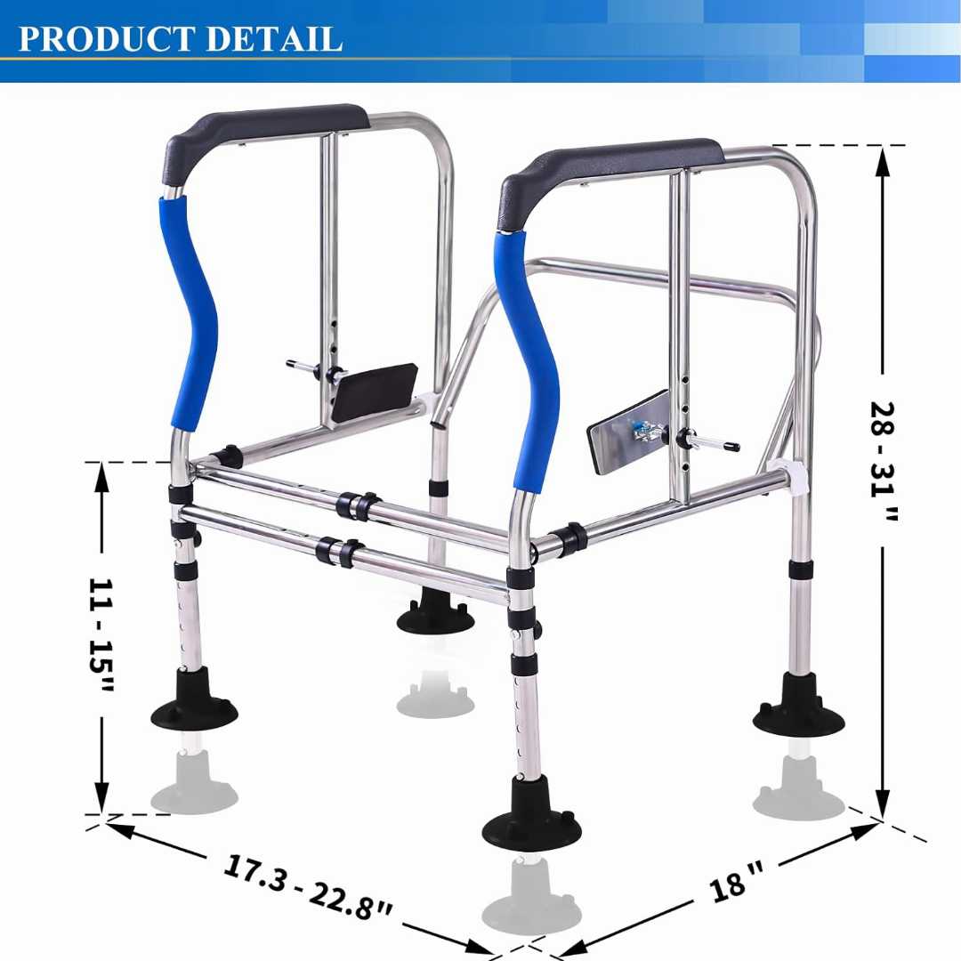 Heavy Duty Toilet Safety Rails Frame, Heavy Duty Toilet Safety Rails for olders, , heavy duty toilet safety rails for elders, toilet support rails, stable toilet support rails