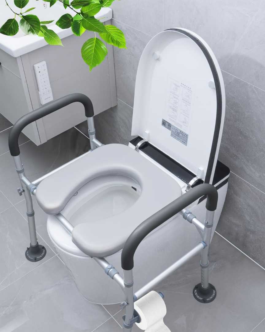 extra wide raised toilet seat, extra wide raised toilet seat for seniors, extra large raised toilet seat, toilet support rails for older people, Height Adjustable Toilet Rails