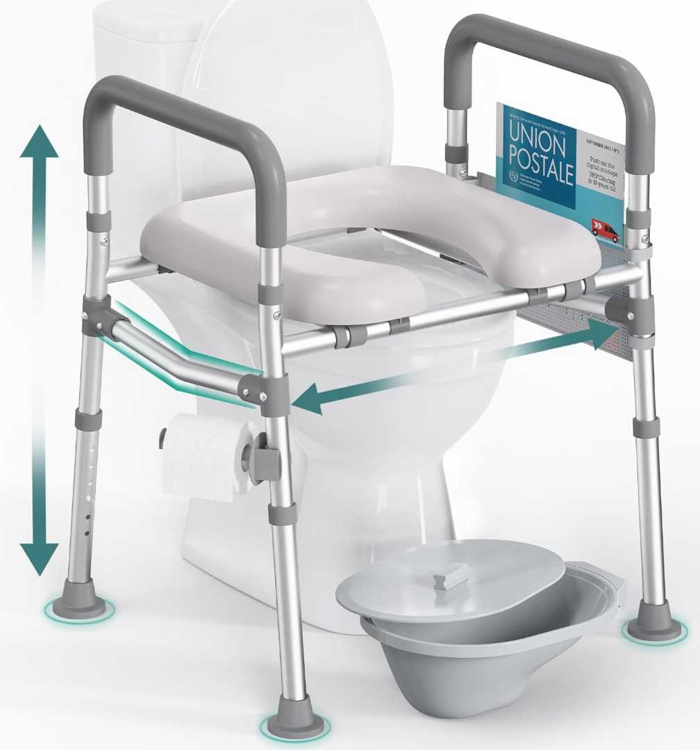 Elevated Toilet Seat ,Elevated Toilet Seat for Elderly ,Toilet Seat Riser for Seniors with Bedpan, Raised Toilet Seat with Handles, Height Adjustable Toilet Rails, extra wide raised toilet seat