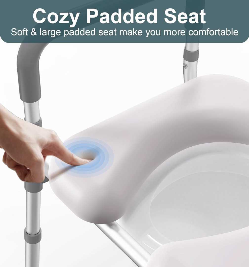 Elevated Toilet Seat ,Elevated Toilet Seat for Elderly ,Toilet Seat Riser for Seniors with Bedpan, Raised Toilet Seat with Handles, Height Adjustable Toilet Rails, extra wide raised toilet seat 