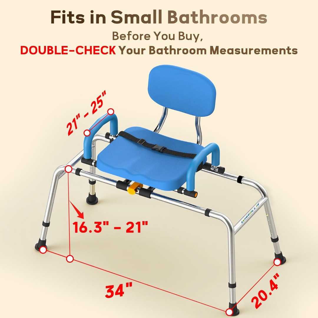 Swivel Shower Chair for Tub , swivel shower chair for elderly, Shower Chair for Bariatric people, sliding shower chair for elderly, Rotating Bathtub Transfer Bench