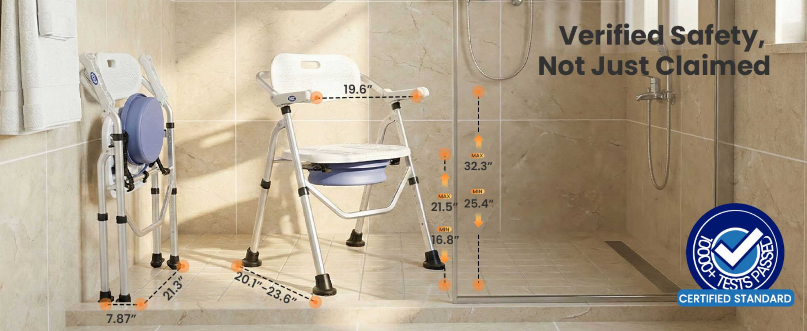Folding Shower Chair for the Elderly,folding shower chair, shower chair for seniors, heavy duty shower chair, adjustable shower chair, portable shower chair, bath chairs for elderly at home