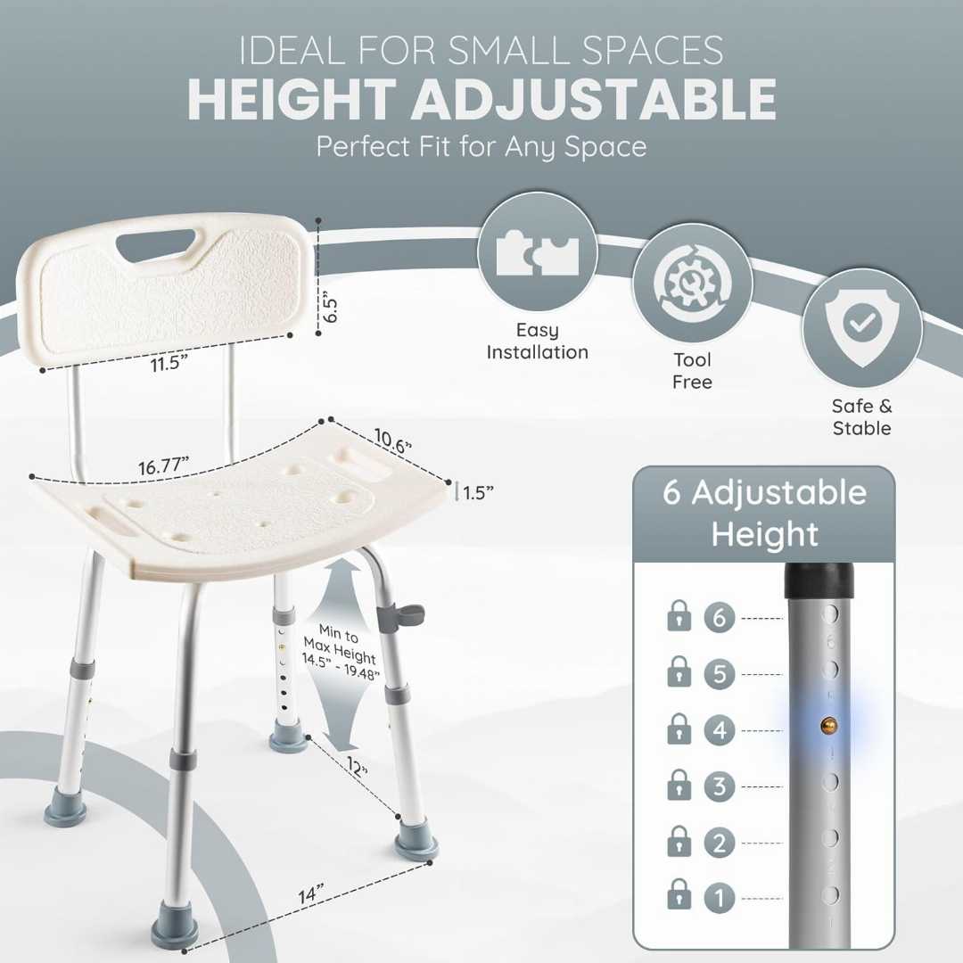 compact shower chair,Adjustable height shower chair , Heavy duty shower chair , Shower chair for elderly and disabled , lightweight shower chair,  ,best compact shower chair for elderly