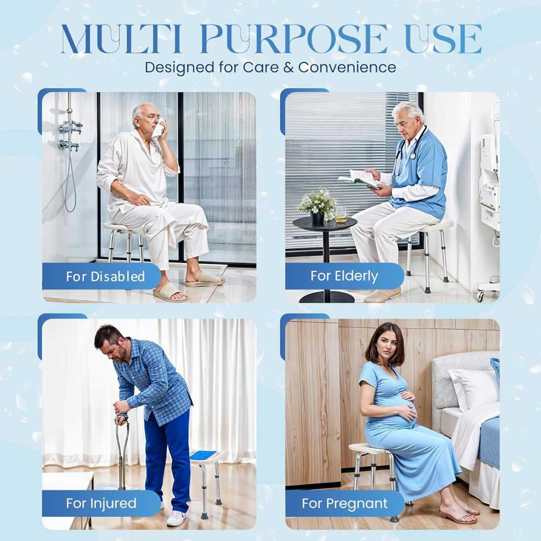Adjustable height shower chair , Heavy duty shower chair , Shower chair for elderly and disabled , lightweight shower chair, compact shower chair ,best compact shower chair for elderly