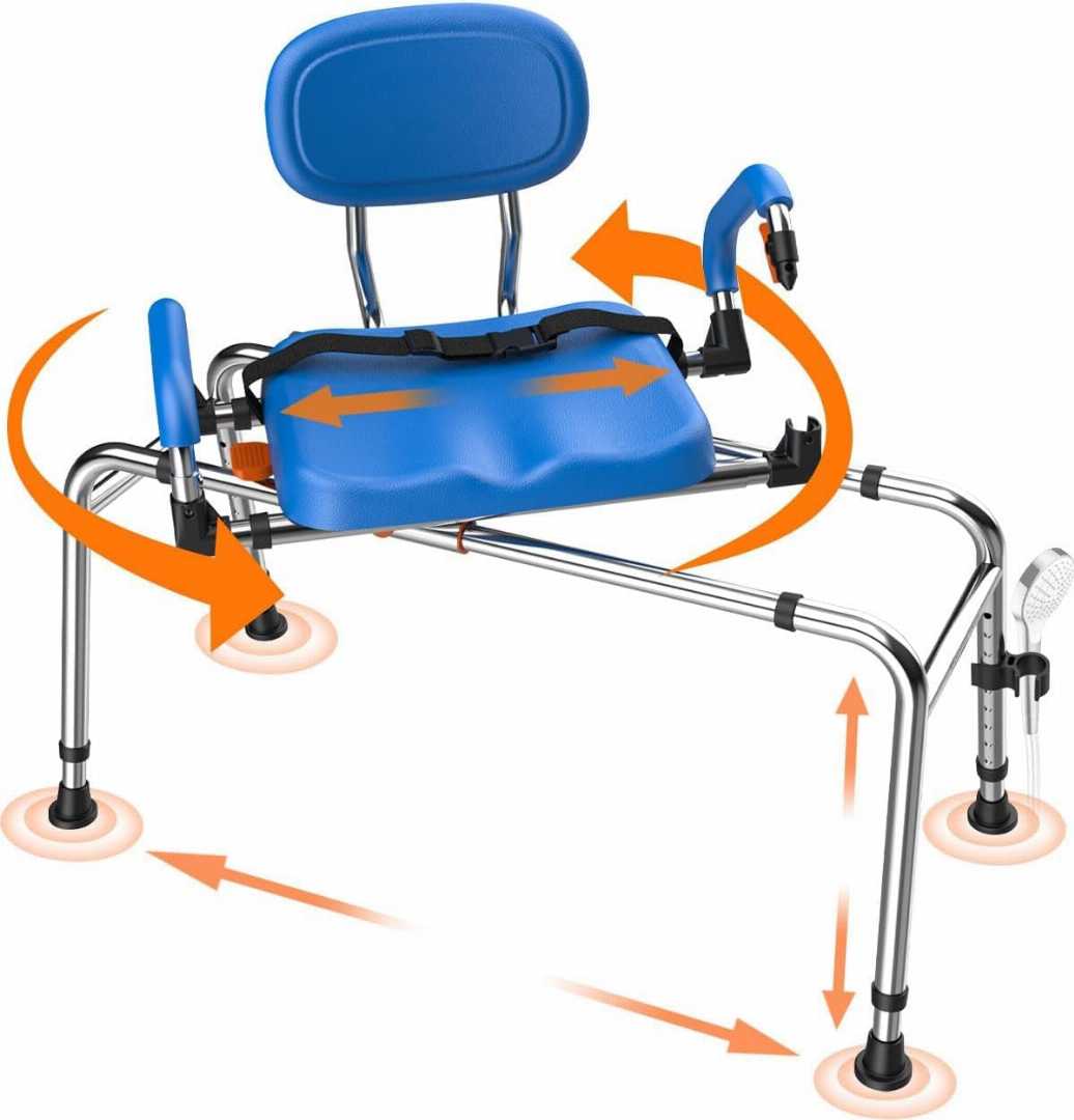 Sliding Shower Chair Tub Transfer Bench , Sliding Shower Chair Tub Transfer Bench for Elderly, Tub Transfer Bench with Padded Armrests , Sliding Shower Chair Tub Transfer Bench with Padded Armrests