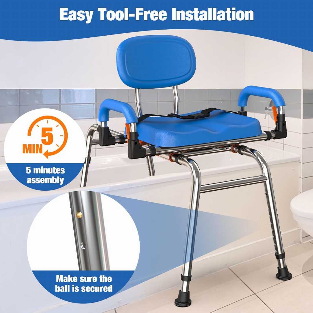 Sliding Shower Chair Tub Transfer Bench , Sliding Shower Chair Tub Transfer Bench for Elderly, Tub Transfer Bench with Padded Armrests , Sliding Shower Chair Tub Transfer Bench with Padded Armrests