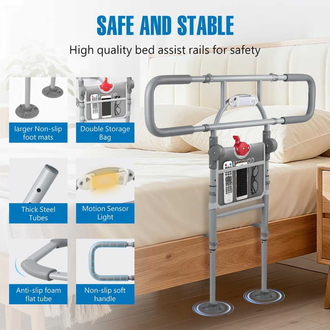 bed assist rail with motion light , bed assist rail with motion light , bed rails for elderly adults safety, easy install bed rail for elderly adults, easy install bed rail for elderly