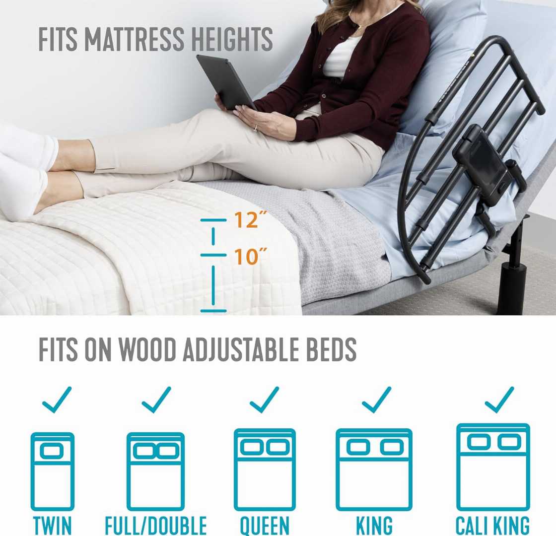 Extendable Bed Rail , Extendable Bed Rail for olders , Wood Adjustable Bed Frames,Removable Bed Handle for Elderly, Safety Approved Bedrail for elders
