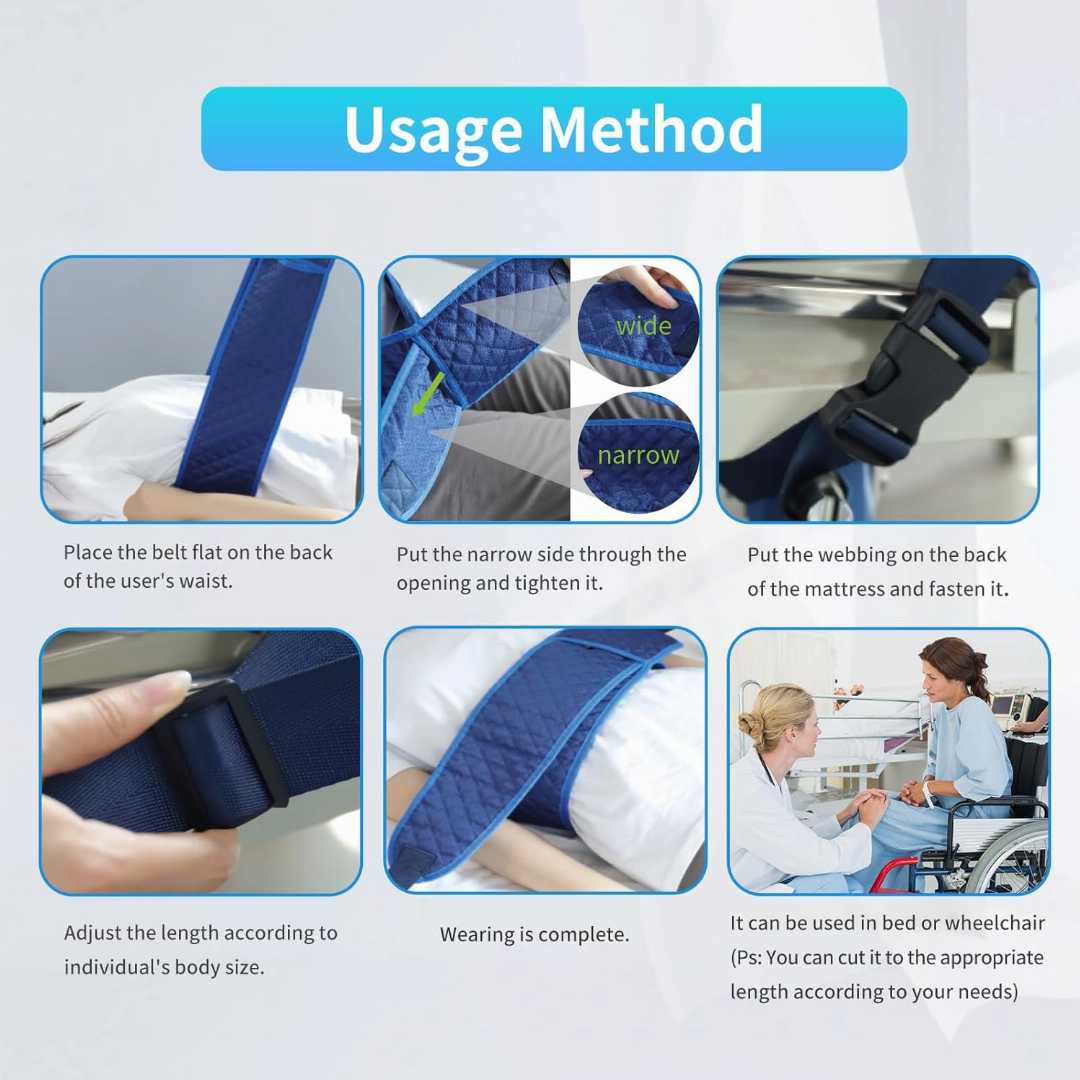 Wheelchair Seat Safety Belt , Safety Aid Belt,Bed Restraint Strap for Elder people, Safety Aid Belt for the Elderly ,Anti-Fall Bed Waist Belt for elderly, Safety Aid Belt for olders
