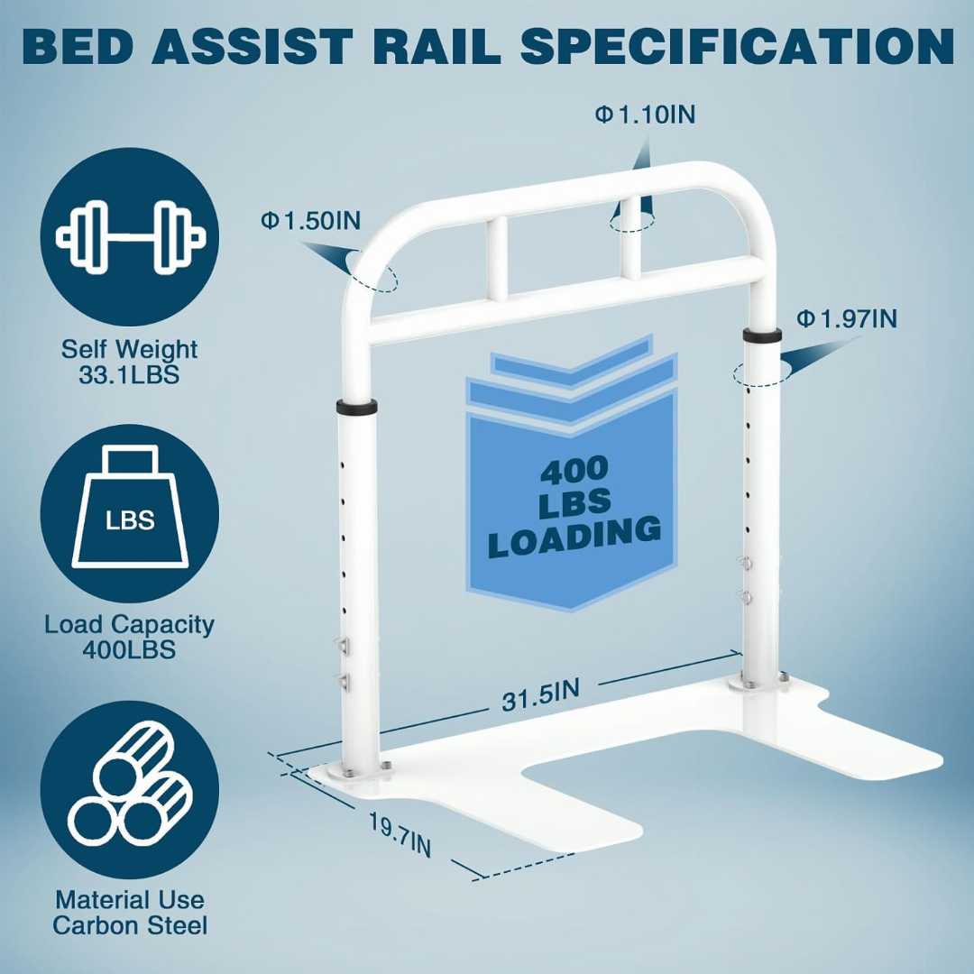 Height Adjustable Bed Side Rails,Heavy Duty Bed Rails for Elderly, adjustable bed rails for seniors, bed rail assist for elderly,, Bed Assist Rails for avoid seniors fall prevention