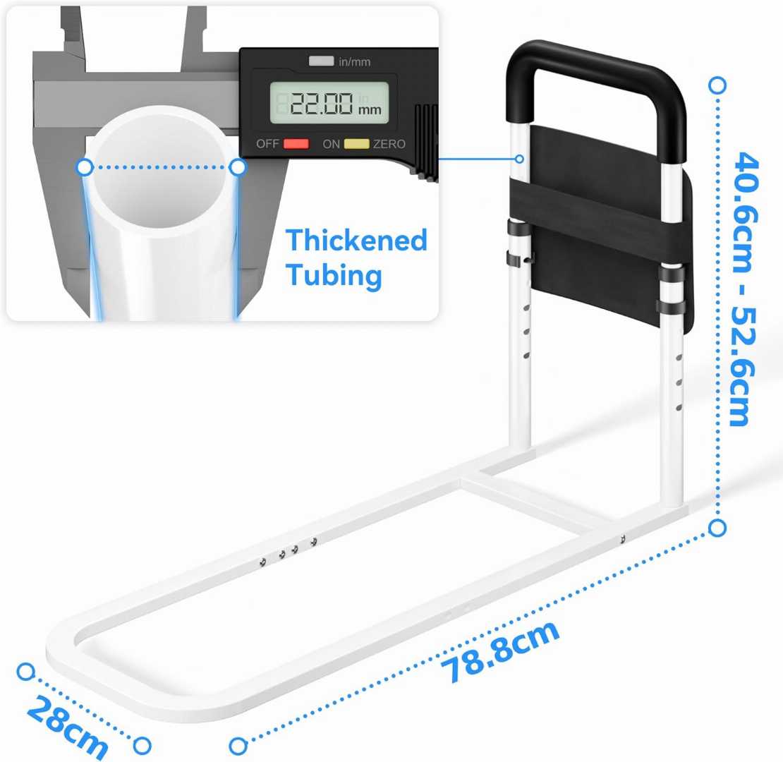 Heavy Duty Bed Rails for Elderly, adjustable bed rails for seniors, bed rail assist for elderly, Bed Cane with Non-Slip Ergonomic Handle, safety bed rail with storage pocket