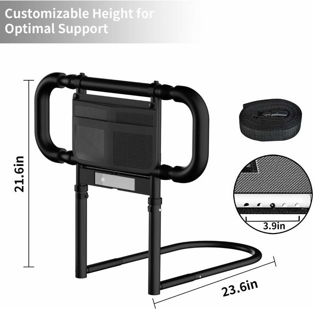 Bed Assist Rails with Sensor Light ,Adjustable Bed Side Rails for seniors ,Stable Bed Assist Rails with Motion Light ,safety bed rail with storage pocket,Heavy Duty Bed Rails for Elderly