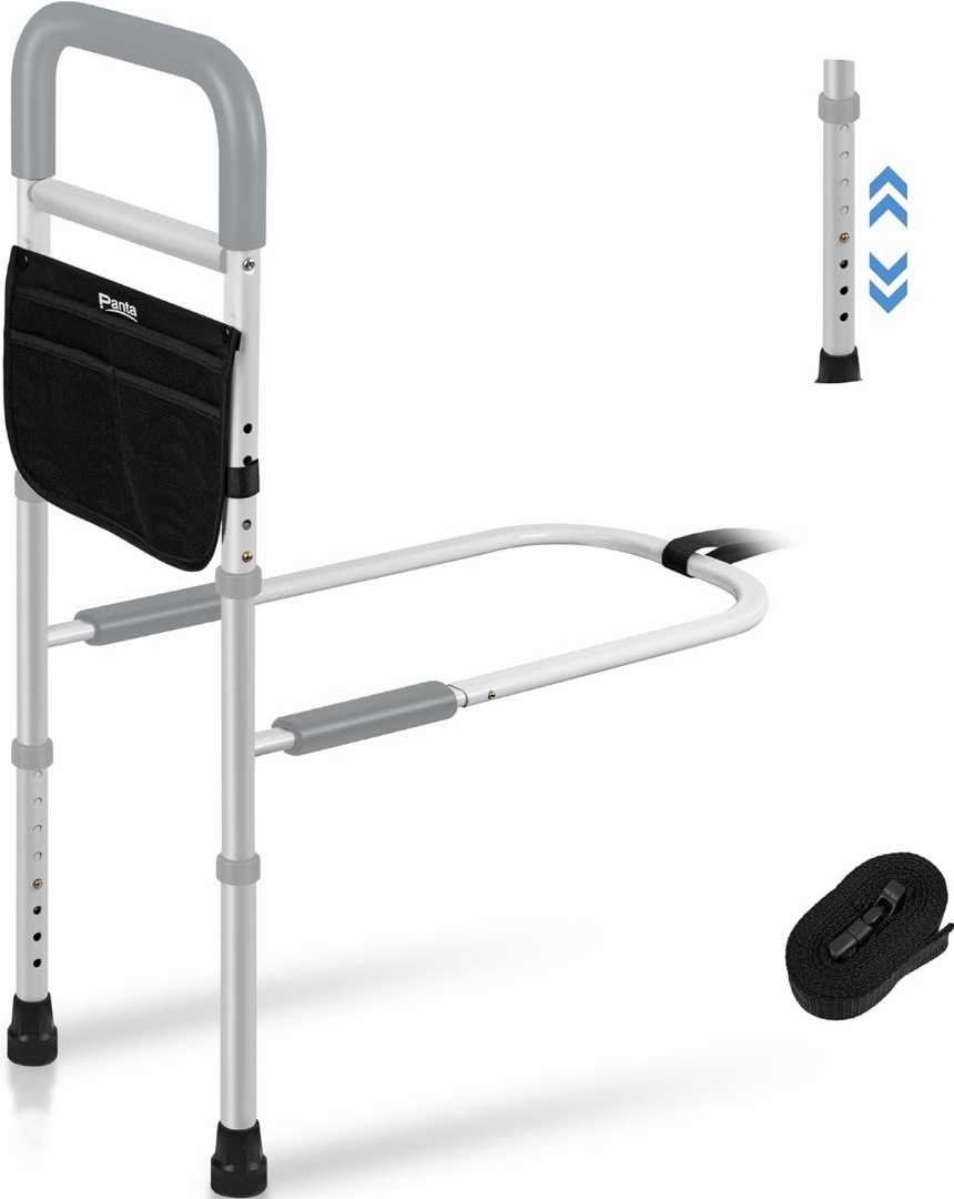 Bed Cane with Non-Slip Ergonomic Handle, safety bed rail with storage pouch
Bed Assist Rails for avoid seniors fall prevention, Adjustable Heights Bed Cane, Bed Assist Rails