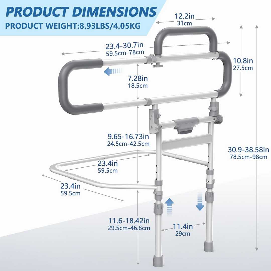 Heavy Duty Bed Rails for Elderly, Foldable Bed Rail for olders ,Height Adjustable Bed Side Rails, adjustable bed rails for seniors, bed rail assist for elderly, safety bed rail with storage pouch