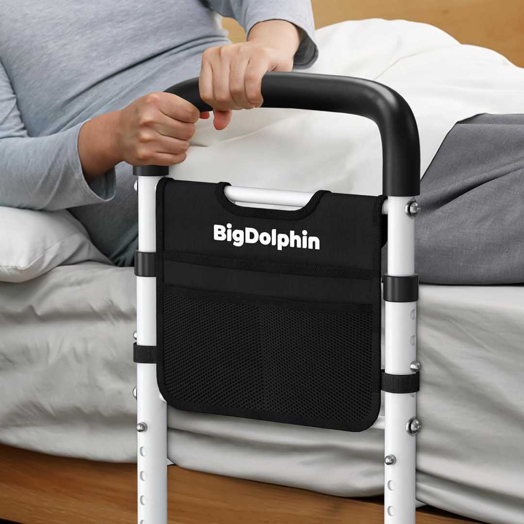 Heavy Duty Bed Rails for Elderly, Height Adjustable Bed Side Rails, adjustable bed rails for seniors, bed rail assist for elderly,Bed Cane with Non-Slip Ergonomic Handle