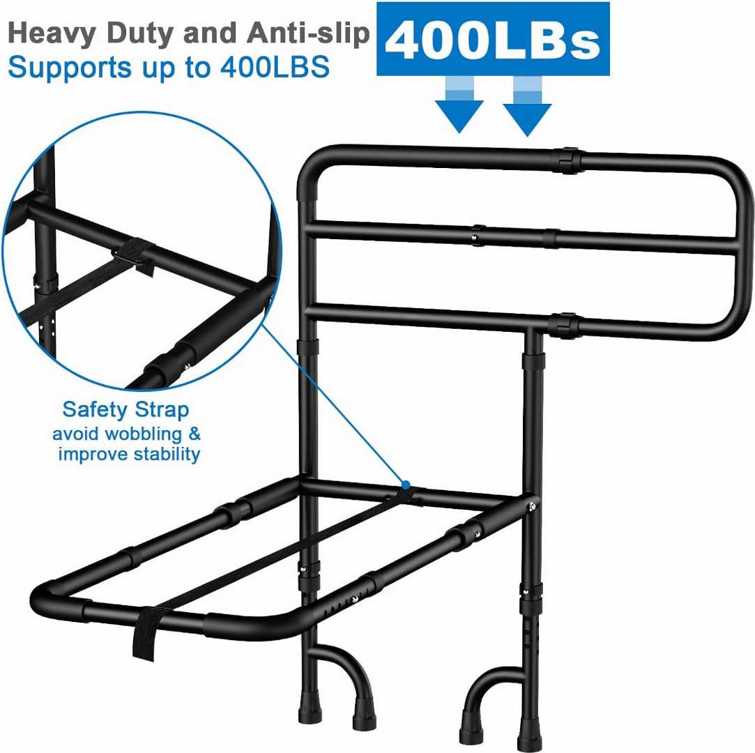 Height Adjustable Bed Side Rails, Height Adjustable Bed Side Rails for seniors,Bed Assist Rails for avoid seniors fall prevention,safety bed rail with storage pouch,home care bed rail for elderly