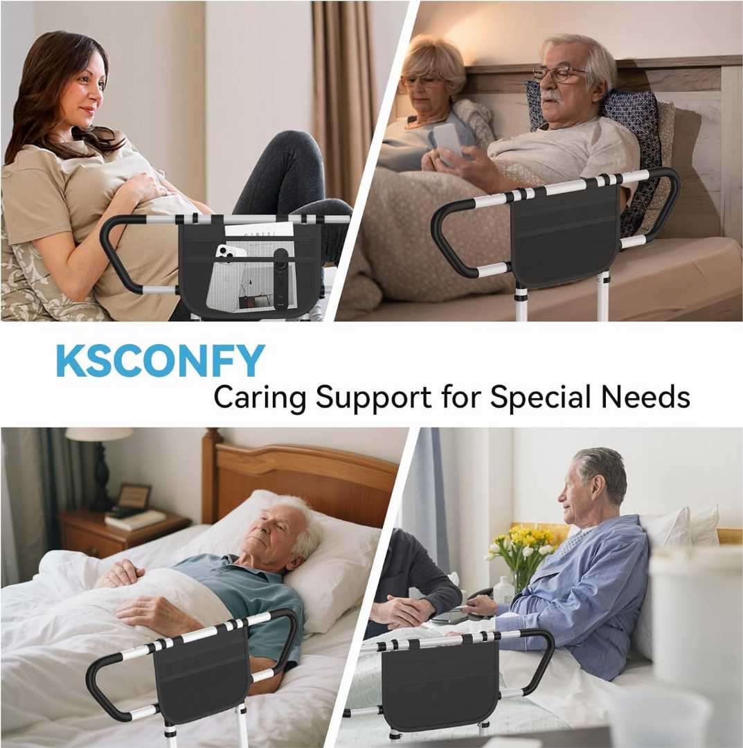 adjustable bed rails for seniors, bed rail assist for elderly, home care bed rail for elderly, Bedrails for Seniors Slides Under Mattress,safety bed rail with storage bag