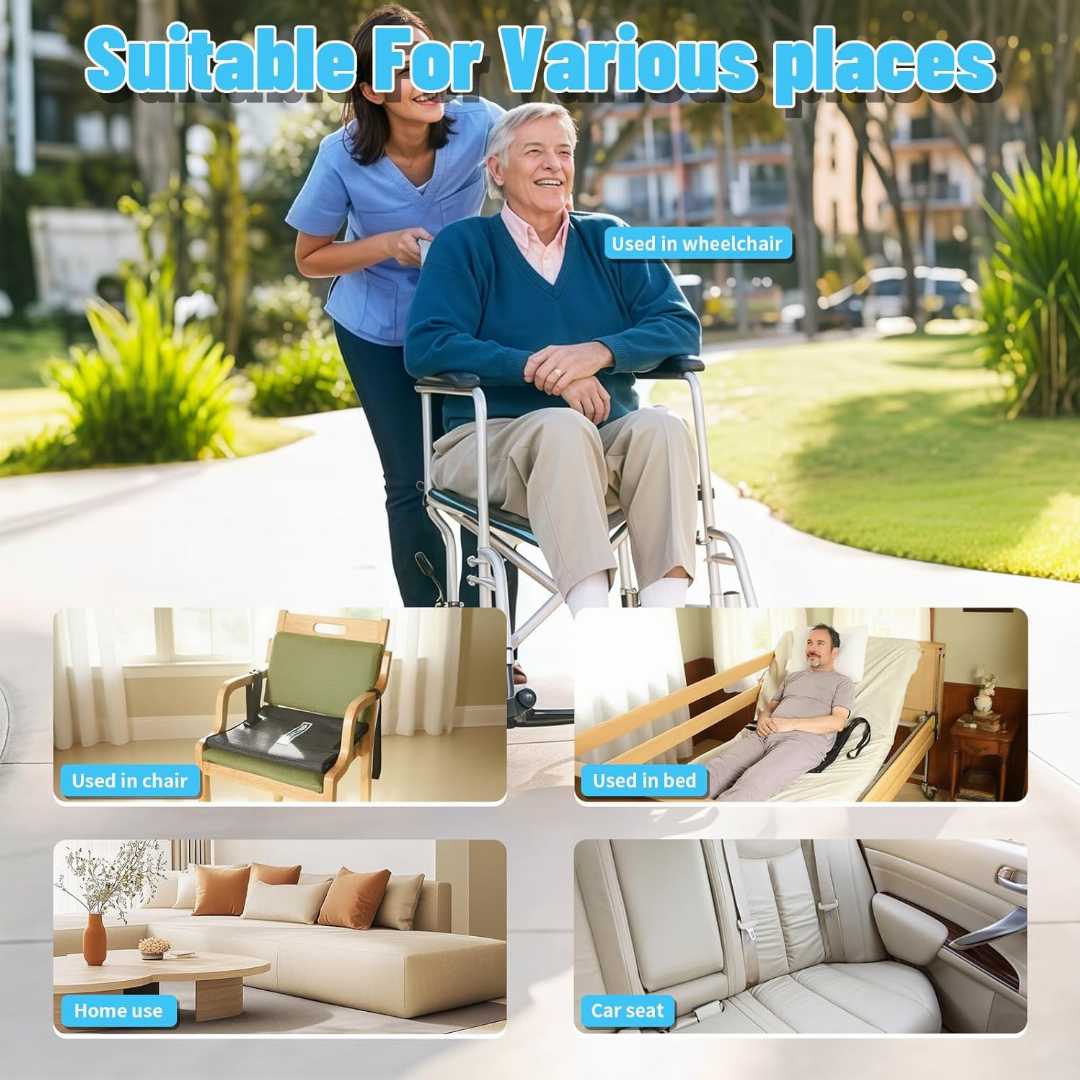 Transfer Support Seat Cushion with Handles , Seat Cushion for Wheelchairs , non slip Seat Cushion for Wheelchairs , Seat Cushion for seniors , Fall Prevention Seat Cushion for elders