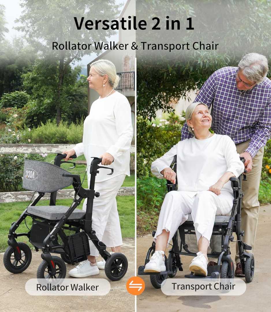 Walker Wheelchair Combo, Walker Wheelchair Combo for elders, Transport Wheelchair, best transport wheelchair for elderly, best lightweight transport wheelchair for elderly