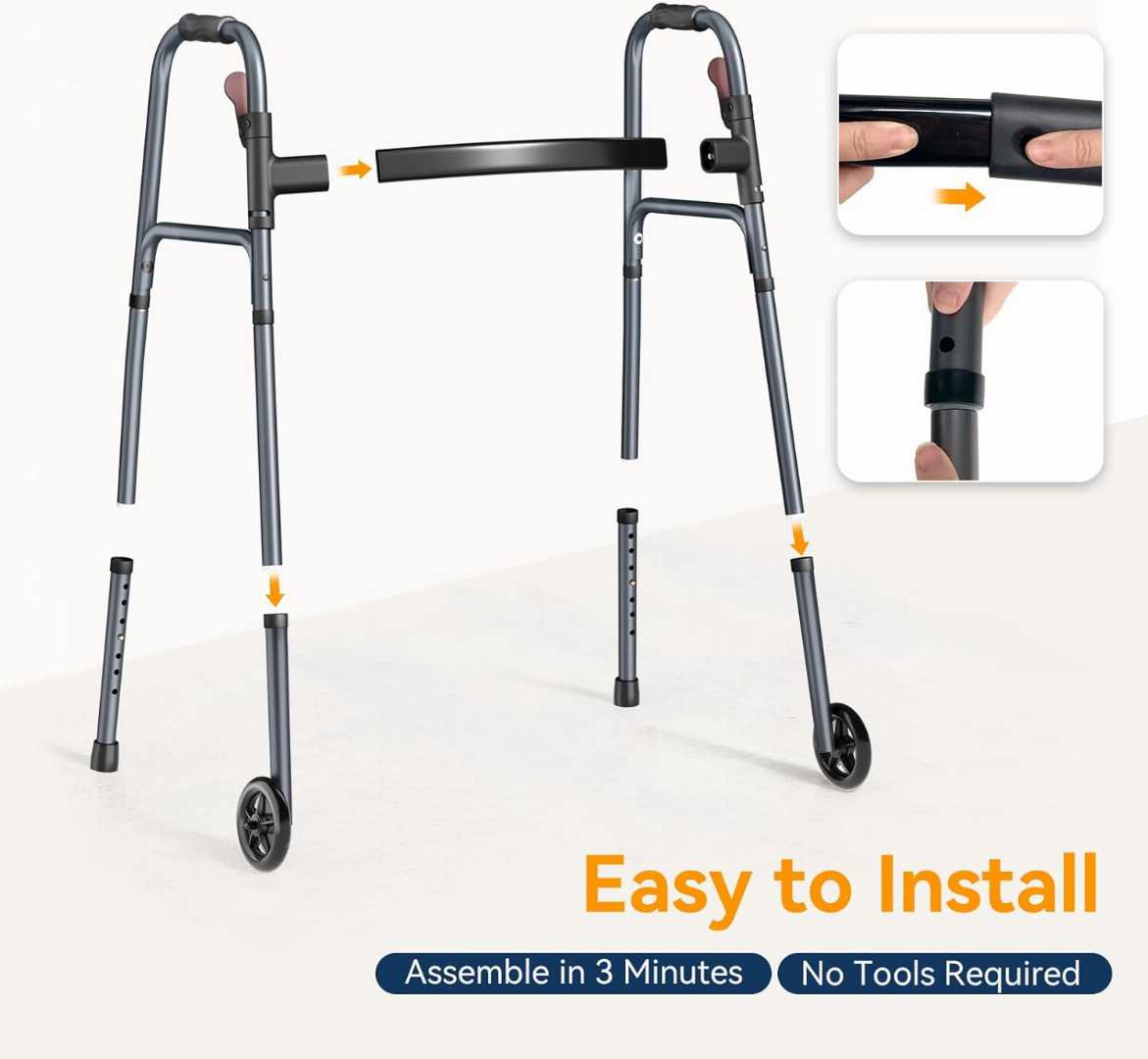 folding walker, folding walker price, adjustable walker, adjustable walker for adults, adjustable baby walker, walker height adjustment.