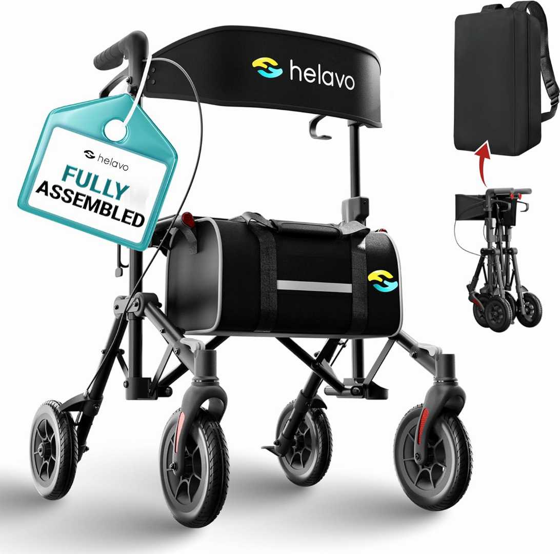travel walker, portable walker, foldable travel walker, lightweight walker for travel, compact rollator walker, what is a rollator walker, lightweight folding travel walker with seat, best shoes for