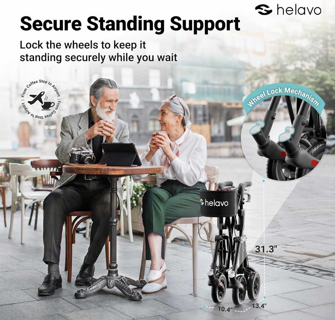 travel walker, portable walker, foldable travel walker, lightweight walker for travel, compact rollator walker, what is a rollator walker, lightweight folding travel walker with seat, best shoes for