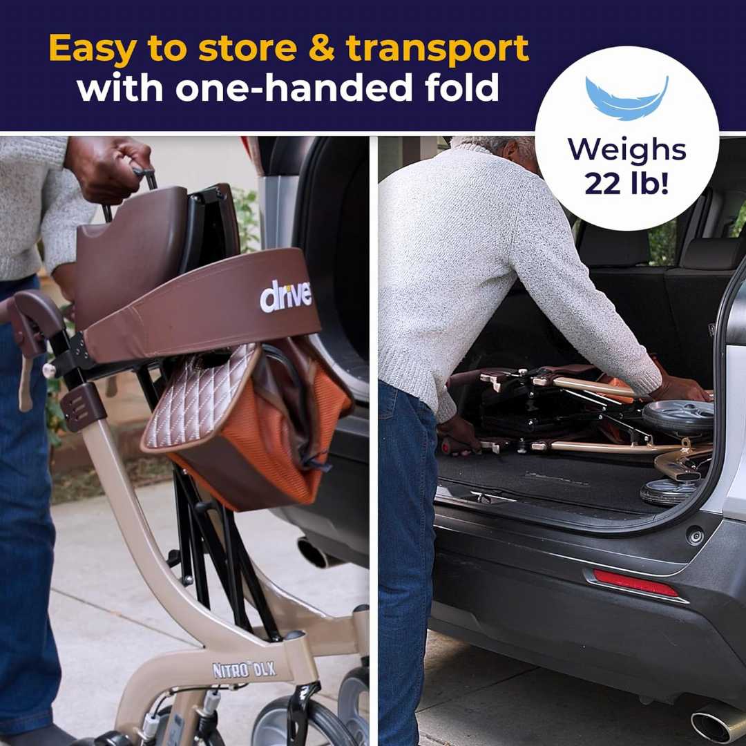 mobility walker seat, walking aids mobility, walking support, ankle support for walking, rollator walker with seat.