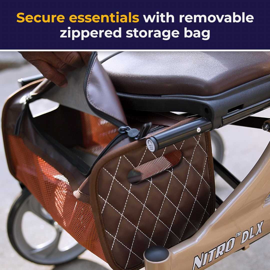 mobility walker seat, walking aids mobility, walking support, ankle support for walking, rollator walker with seat.