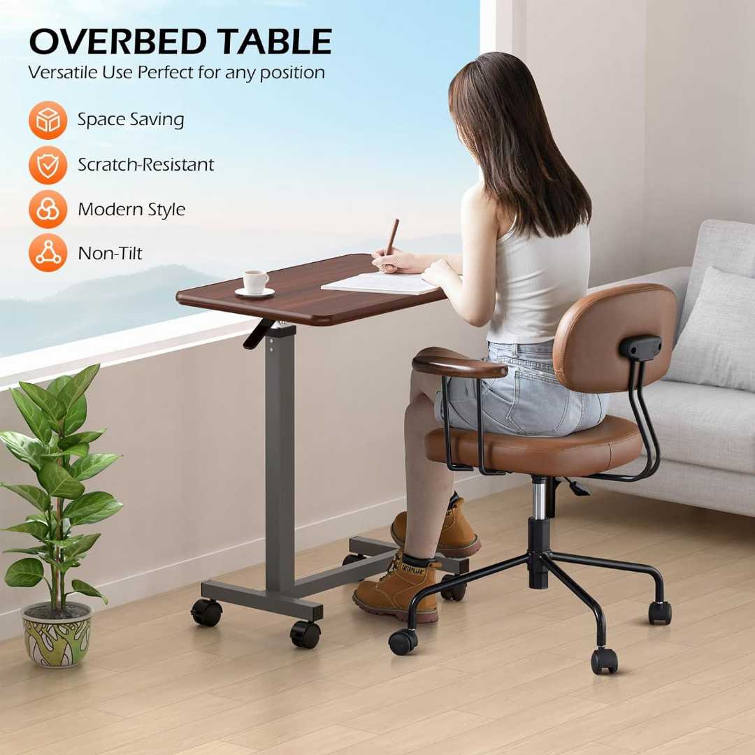 overbed table, overbed table with wheels, adjustable overbed table with storage, overbed tables, adjustable overbed table, used hospital bedside tables near me, what can an overbed table be used for