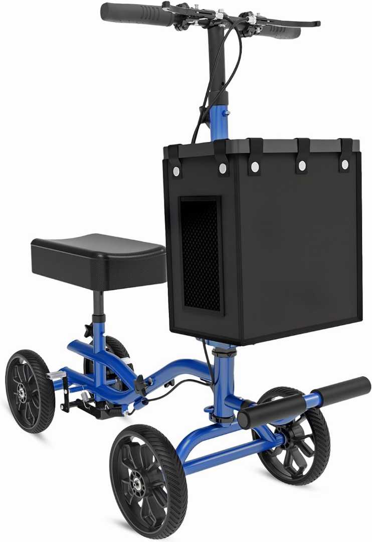 knee scooter, knee walker, foldable knee scooter, adjustable knee scooter, knee scooter for foot surgery, steerable knee walker