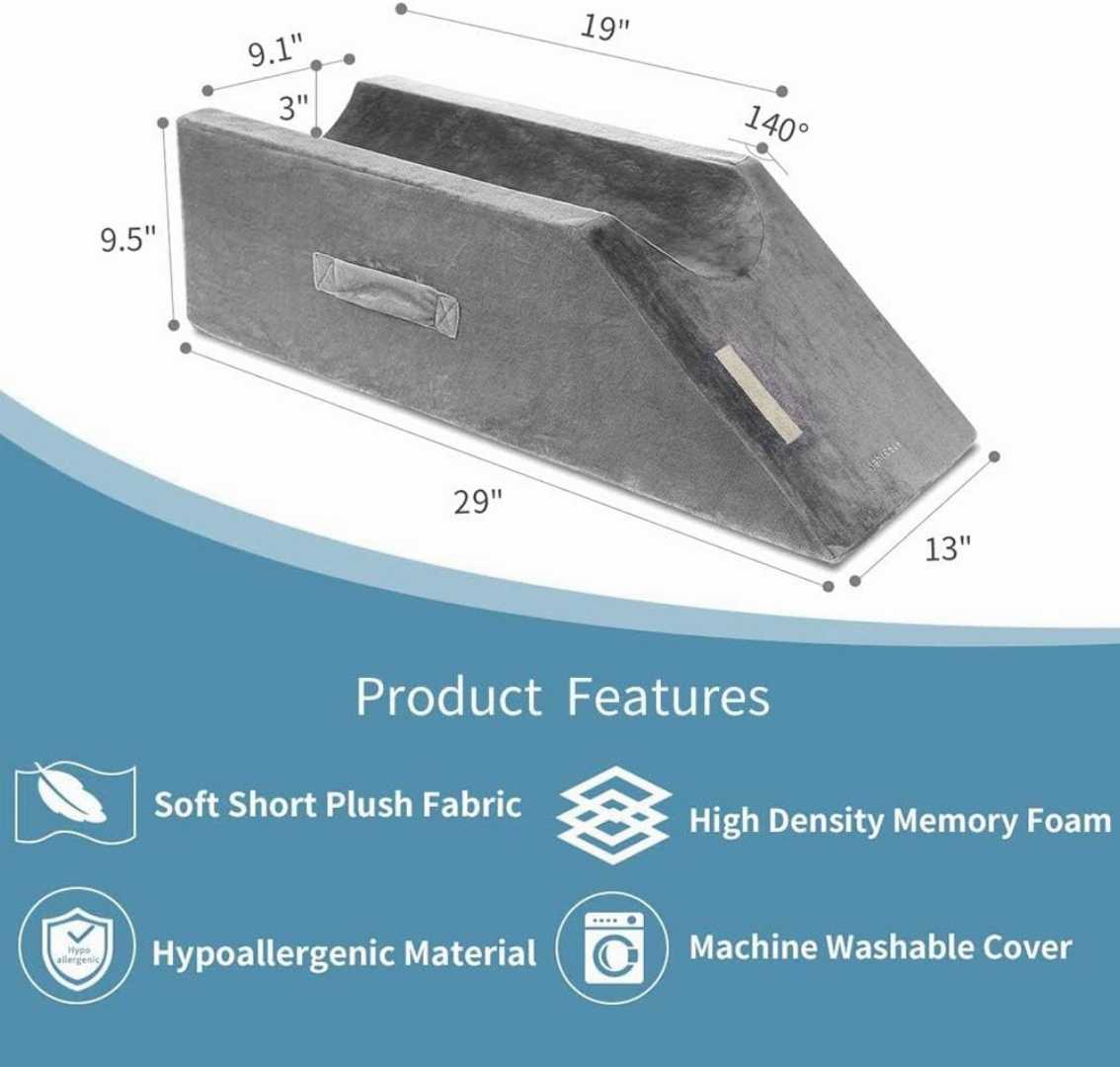 leg support pillow, elevation pillow, memory foam leg pillow, post surgery pillow, leg elevation cushion, knee support pillow.