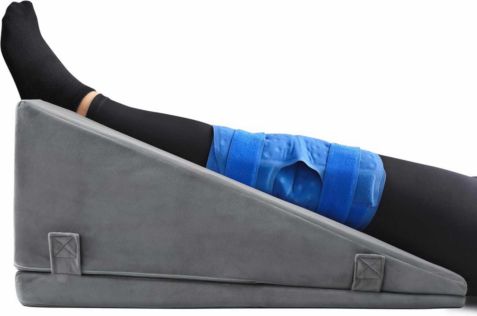leg elevation pillow, knee recovery pillow, post surgery pillow, Kokoslo pillow review, knee support pillow, leg wedge pillow, pain relief pillow.
