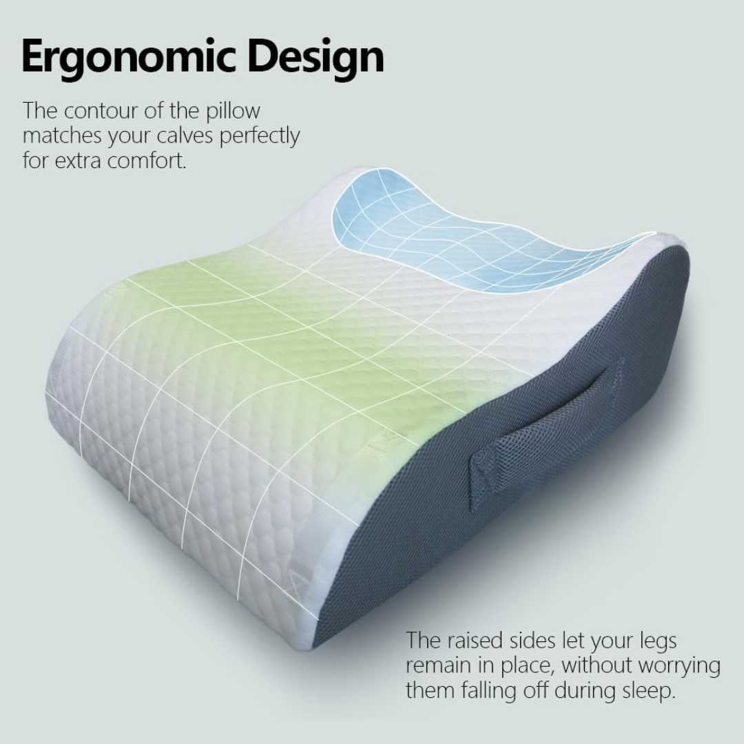 leg elevation pillow, knee recovery pillow, BlissfulNest pillow review, memory foam leg pillow, post surgery pillow, leg wedge pillow.