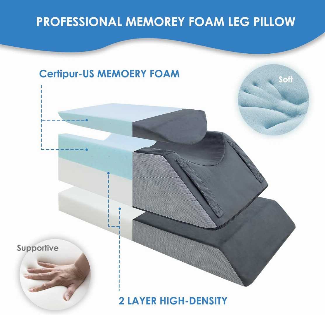 leg elevation pillow, Kehangte pillow review, knee surgery pillow, adjustable leg pillow, memory foam leg support, post surgery recovery pillow.